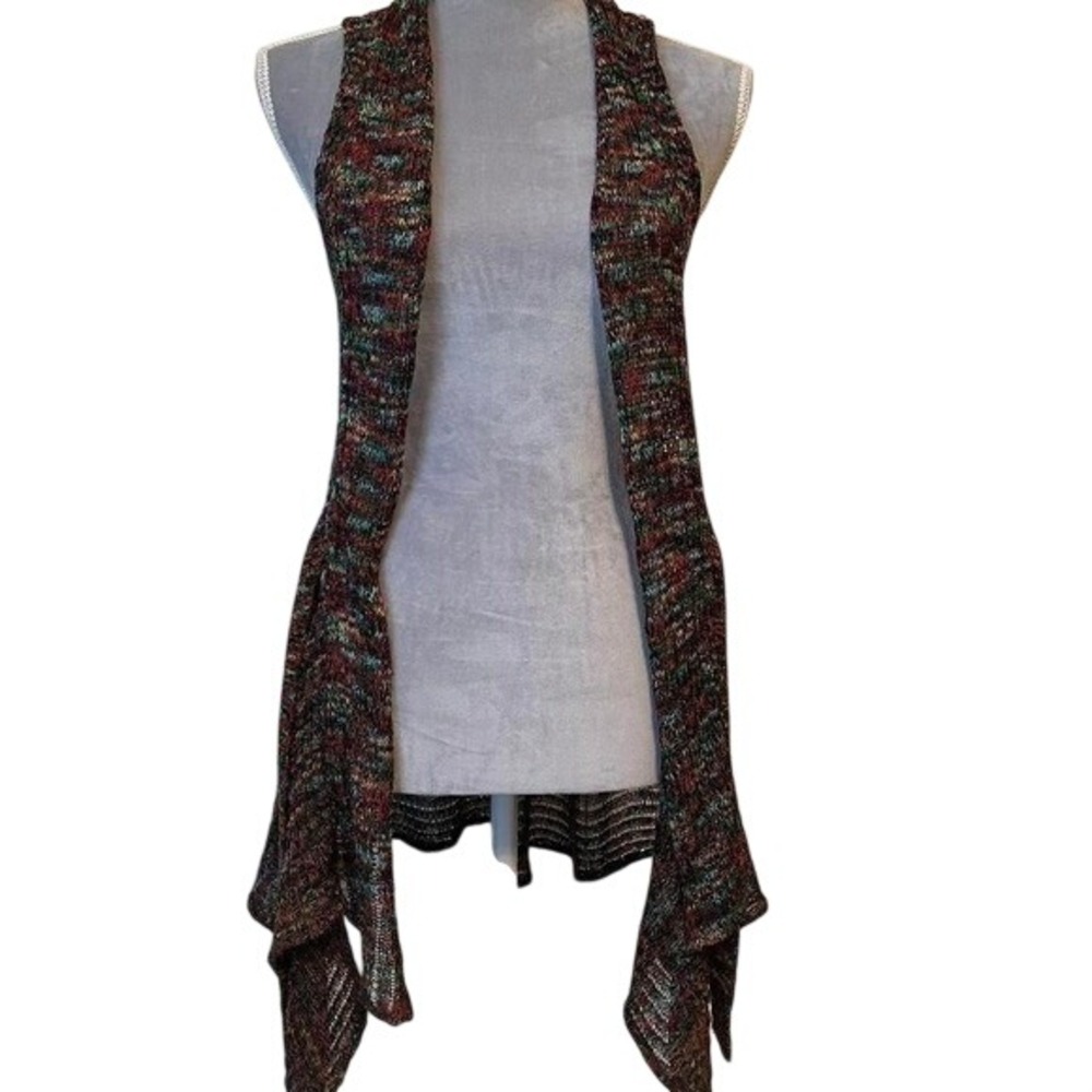 Wet Seal‎ open knit vest Sz XS rainbow colorful Grunge Alternative Twee LBGTQ+